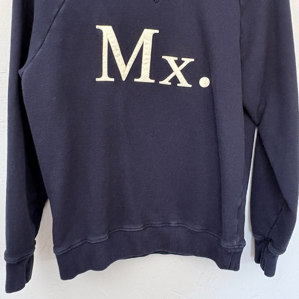 Mother The Champ MX Sweatshirt Women Medium Navy Blue Pullover Long Sleeve Flaw - Picture 3 of 16
